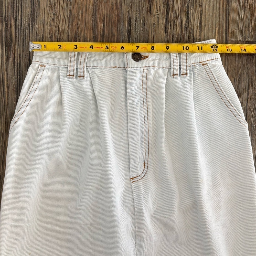 Vtg Vivaldi Jeanswear Denim Pencil Skirt Size 8 White w/Hint of Blue 80s 90s - Picture 6 of 12